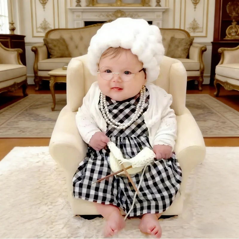 Infant Photography Props Outfit - Реквизит для фотосессии новорожденных: костюм бабушки