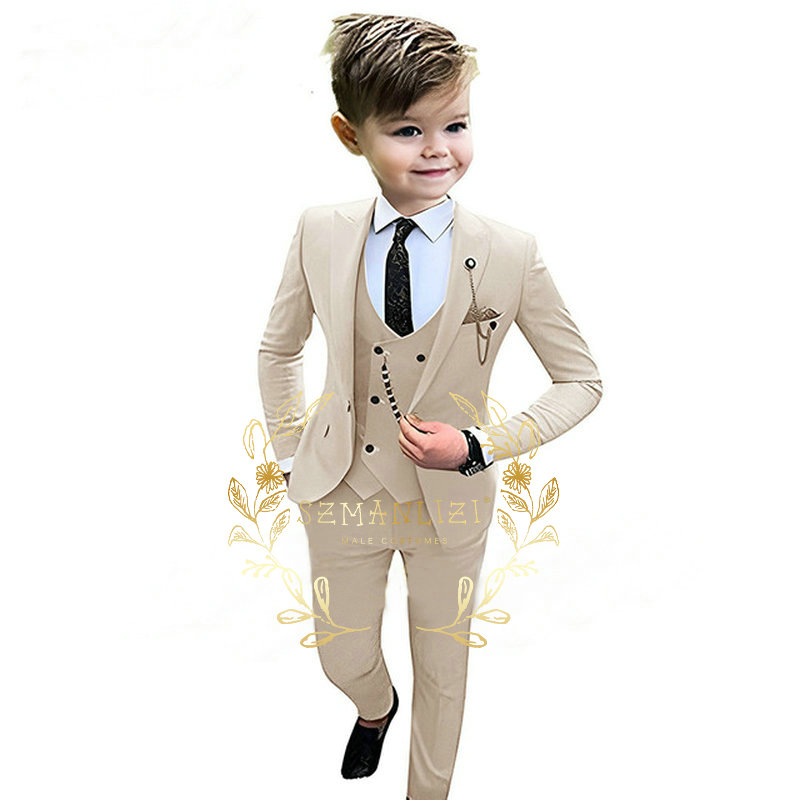 3 шт./комплект, бежевый блейзе – обзор и цена Baby Boy Suit Set Baptism