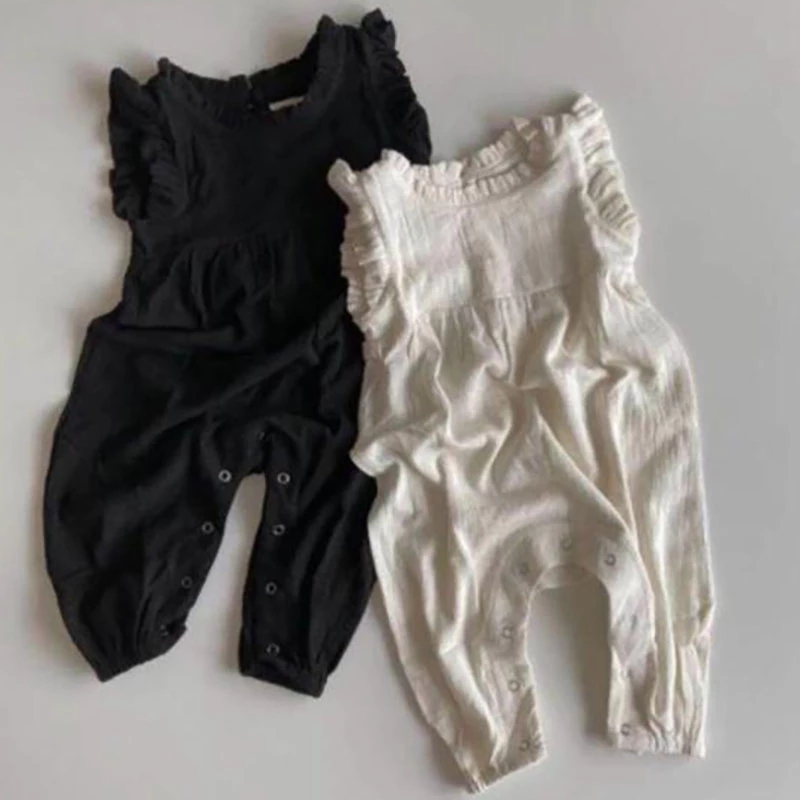 Новые летние комбинезоны для м – обзор и цена Baby Summer Linen Sleeveless Jumpsuit